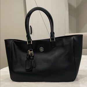 Tory Burch Black Leather Roslyn Tote Bag